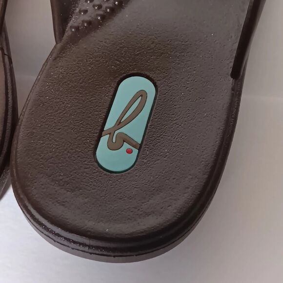 OKAb Wedge Flip Flops Okabashi Women's Sz 10 Thong Sandals Flowers Vegan Peasant - Picture 12 of 16